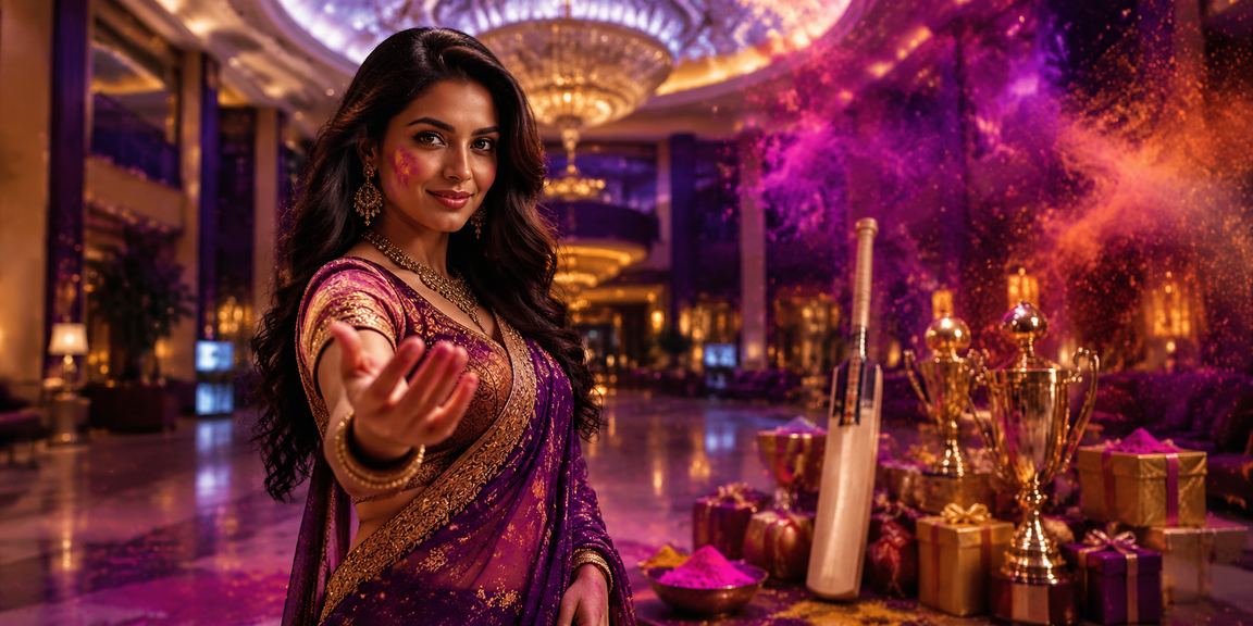 User making a digital payment during Holi festival in India